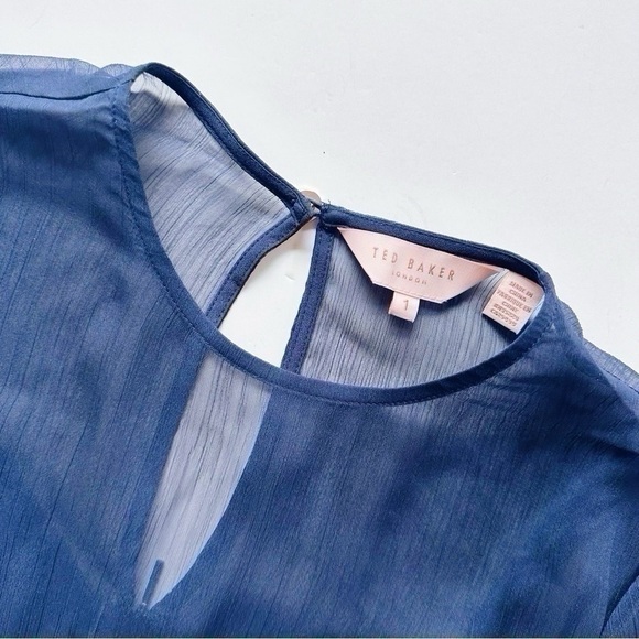 NEW Ted Baker Women’s Zumi Dress Pearl Print Navy Long Sleeve Size 1 - Picture 10 of 11